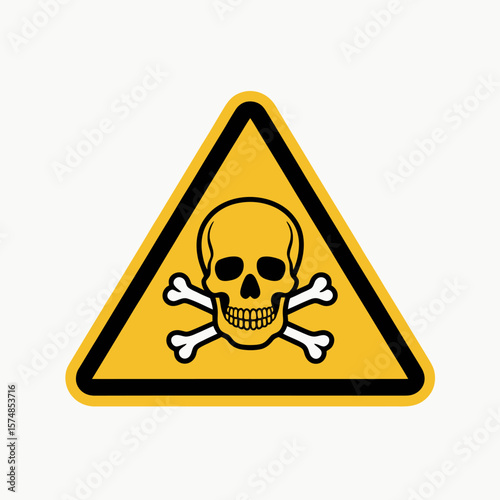 Poison Skull and Crossbones Warning Sign High-Resolution Vector Graphic