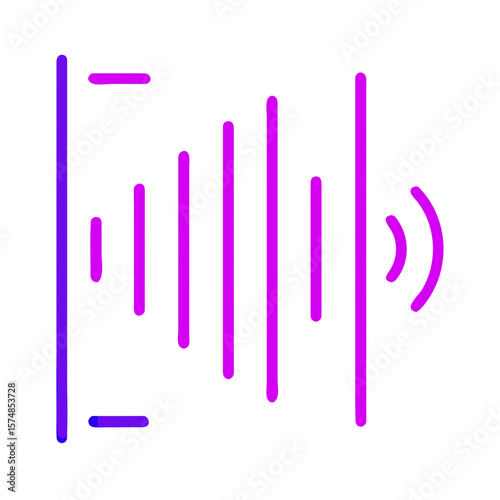 Sound waves illustration in pink and purple colors  