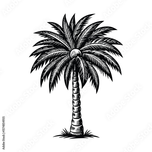 Tropical Palm Tree Silhouettes – Black and White Vector Set for Summer Designs