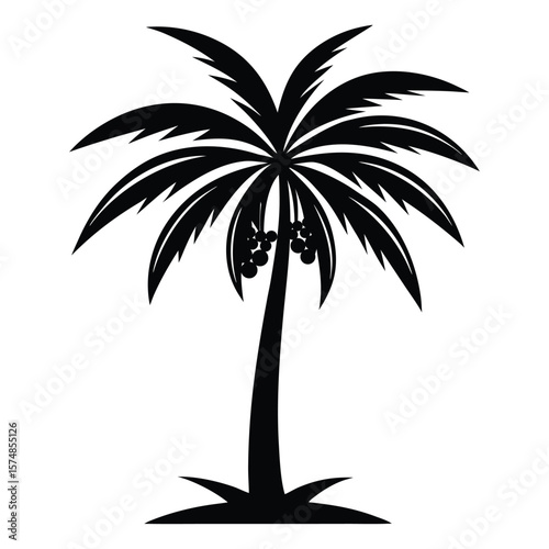 Tropical Palm Tree Silhouettes – Black and White Vector Set for Summer Designs