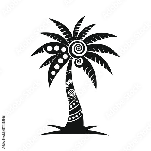 Tropical Palm Tree Silhouettes – Black and White Vector Set for Summer Designs