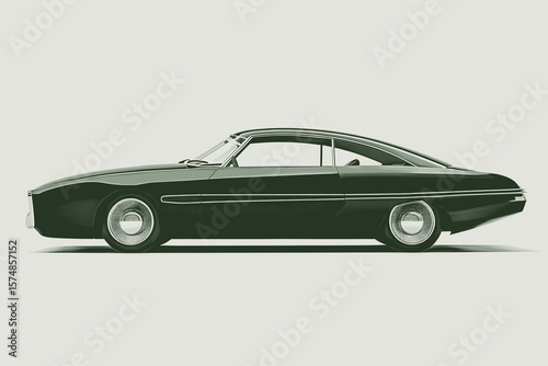 Classic convertible car parked in a bright studio setting