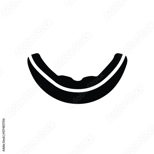 Black silhouette of a sports mouthguard icon protection