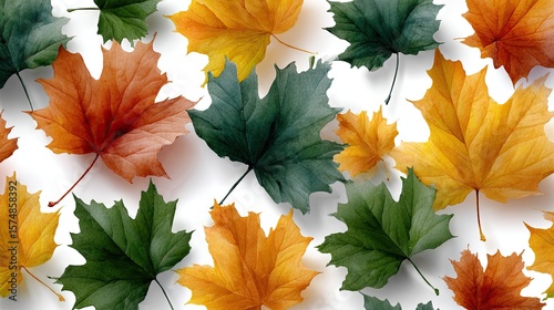 Vibrant shades of red and orange leaves cascade gracefully, capturing the essence of autumn in a serene setting
