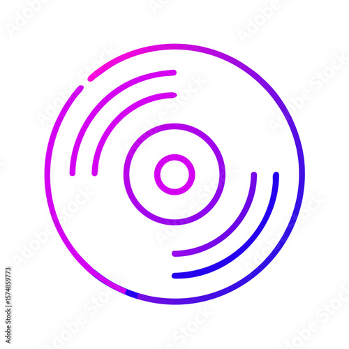 Vinyl record icon in purple and pink gradient design  
