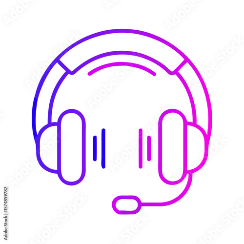 Headphones with microphone in gradient style for audio and gaming  