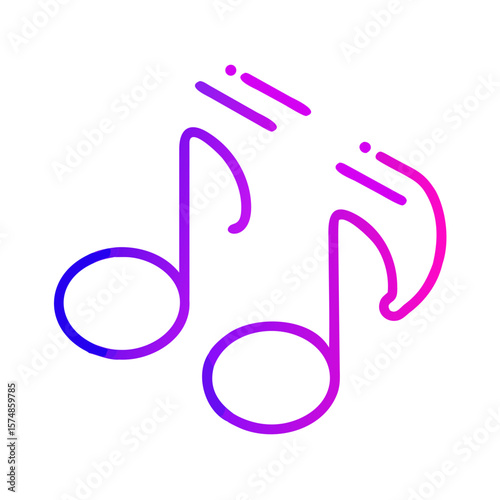 Musical notes in gradient colors representing harmony and sound  