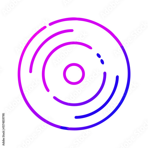 Abstract vinyl record illustration in vibrant gradient colors  