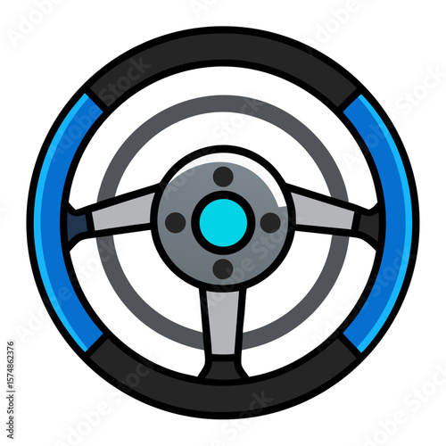 steering wheel isolated on white