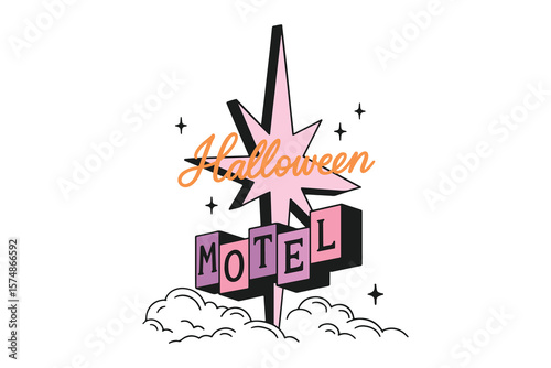 Halloween Motel, Halloween SVG typography T Shirt Design