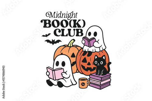 Midnight Book Club, Halloween SVG typography T Shirt Design