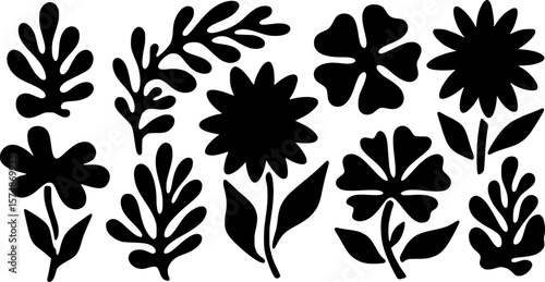 Flower shape matisse style
