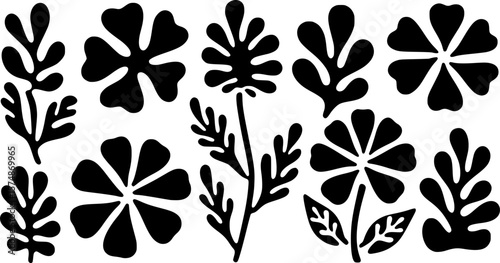 Flower shape matisse style