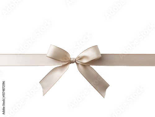 PNG a single elegant satin ribbon tied in a bow shape, placed neatly on a transparent background, top-down view, soft natural lighting, clean and minimal composition