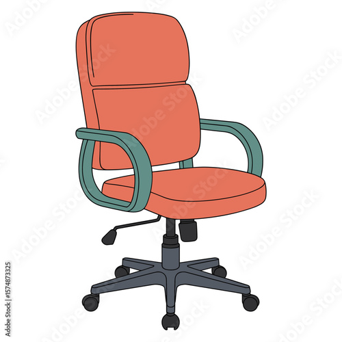 Office Chair: A modern office chair with armrests and a sleek design stands in a contemporary workspace.