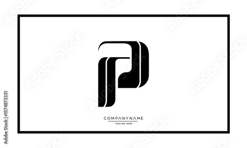 Alphabet letters P or PP logo monogram