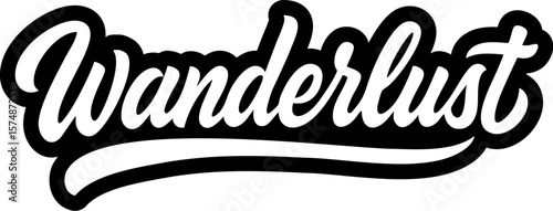 wanderlust logo in black over white