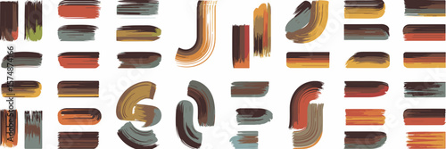 Vibrant expressive brush strokes in varied thicknesses and directions