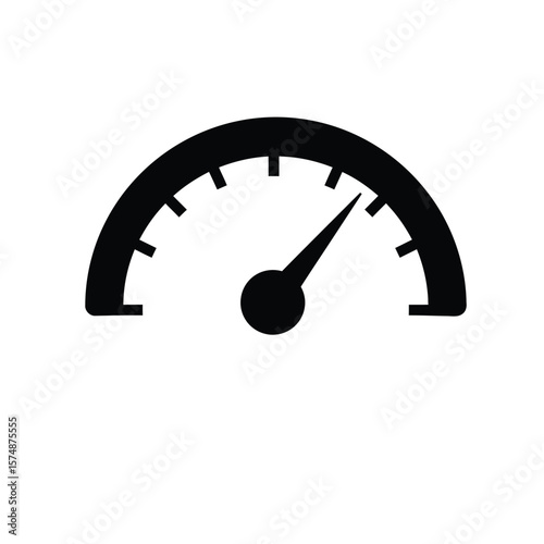 Black silhouette of a speedometer dial icon gauge