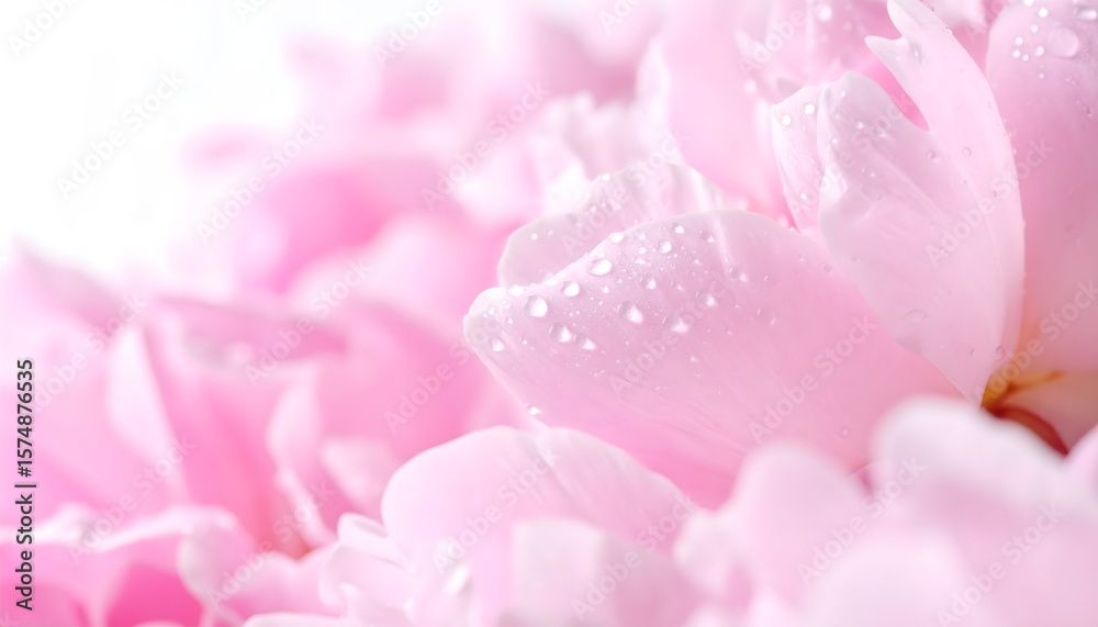 Obraz premium Delicate Pink Bloom Petals with Fresh Raindrops in Soft Focus