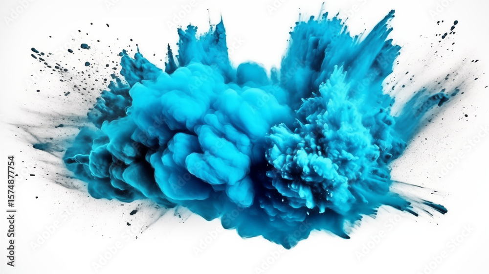 Fototapeta premium Blue pigment explosion creating dramatic powder burst