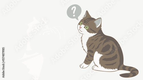 Adorable Curious Tabby Kitten Illustration A Sweet and Playful Design