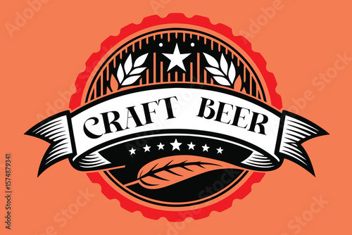 Craft Beer Label Design with Vintage Style