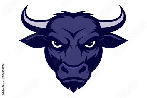Angry Bull Head Logo – Fierce Animal Mascot Vector Illustration