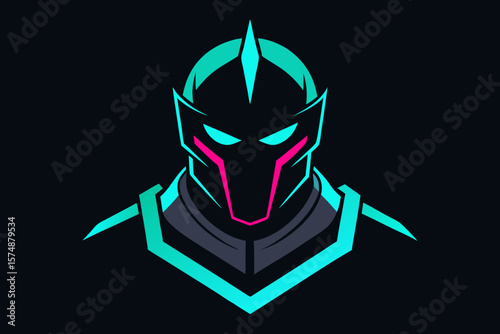 Cyber Masked Warrior Logo – Futuristic Esports Avatar Design