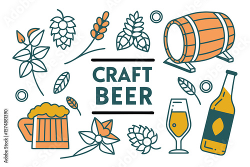 Craft Beer Illustration Brewery Elements and Icons