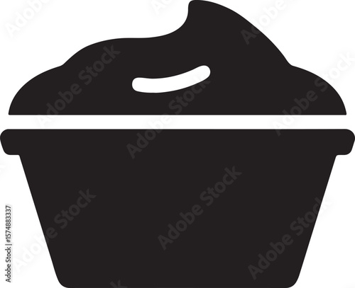 Silhouette vector of a sauce dip cup icon. Ideal for food, condiment, snack, and fast food packaging designs.