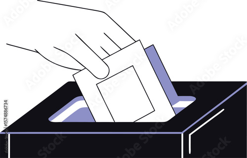 A vector illustration depicting the concept of voting featuring elements like ballots voting boxes checkmarks and possibly patriotic colors suitable for election related designs and