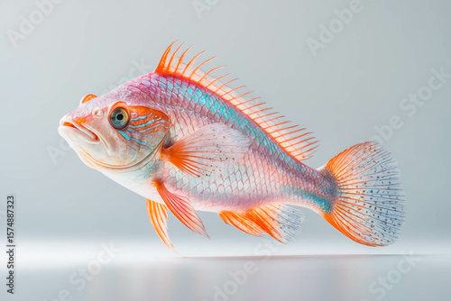 Vibrant Colorful Fish Portrait