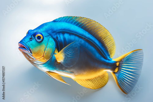Vibrant Blue and Yellow Tropical Fish