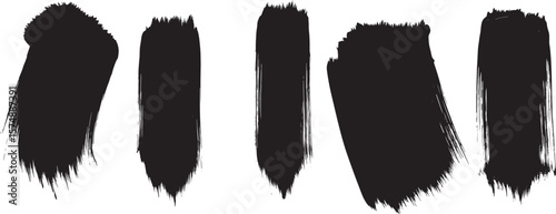 Hand drawn ink splashes and brush strokes vector illustration