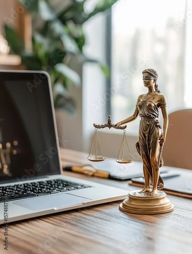 Legal balance in business environment law symbol modern office informative concept professional setting