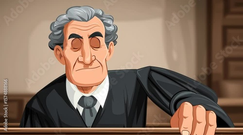 Judge in the courtroom with his gavel
