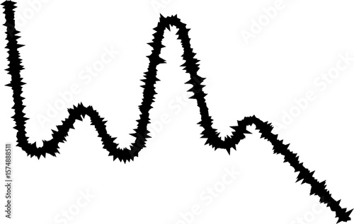 Zigzag pattern with sharp, angular lines that create a bold, rough design with clear transitions.