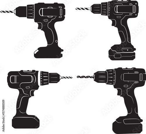vector illustration of a drill