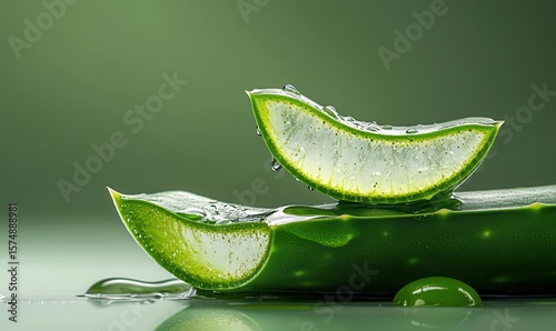 Wallpaper Mural Fresh aloe vera slices oozing natural gel Torontodigital.ca