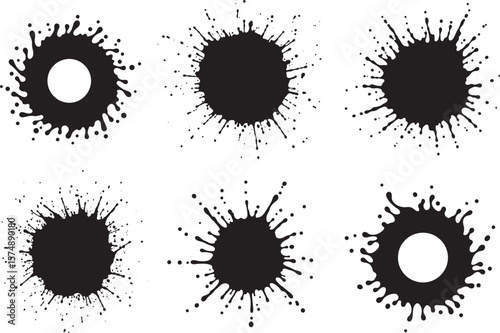 black ink splashes