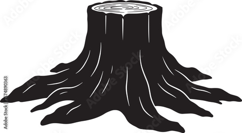 Tree stump silhouette