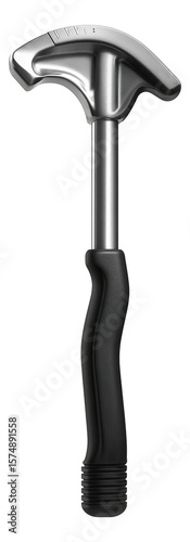 Handheld conduit bender with degree markings for precise electrical conduit bends on a building site.