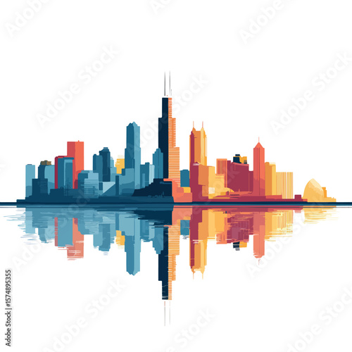 chicago skyline isolated 