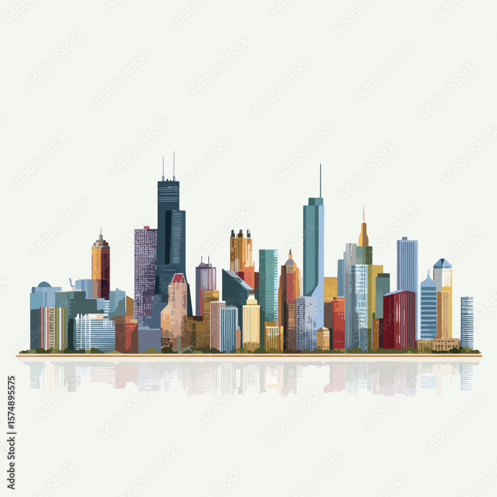 Fototapeta premium chicago skyline isolated 