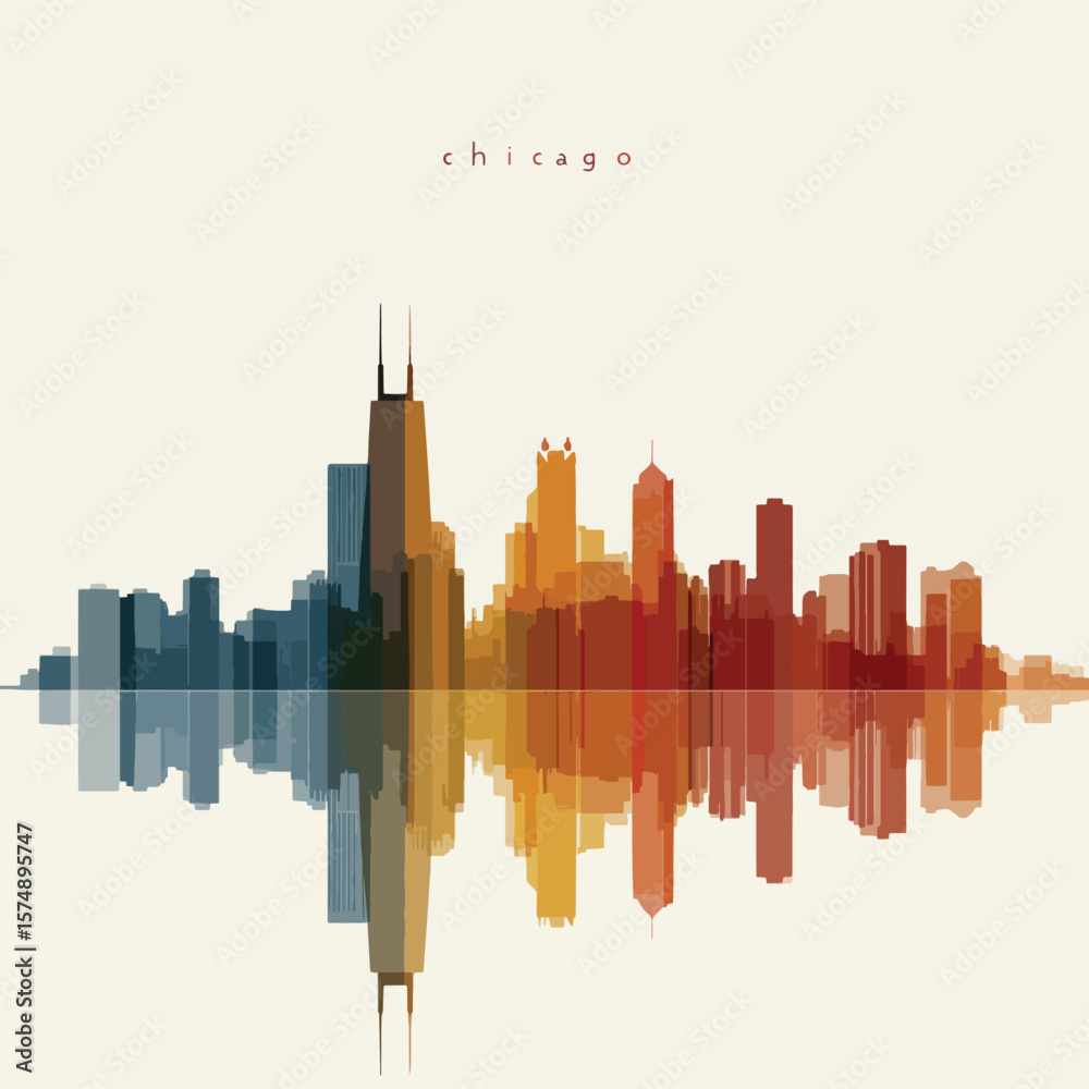 Obraz premium chicago skyline isolated