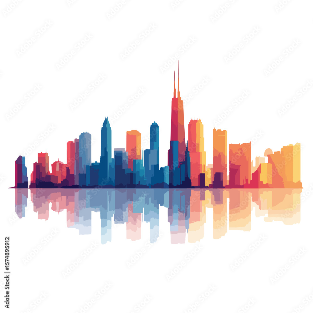 Obraz premium chicago skyline isolated 