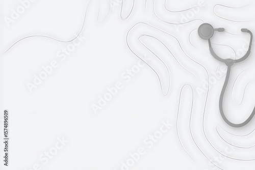 Minimalist health background stethoscope design