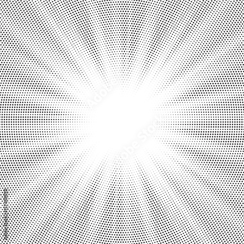 Halftone texture dot radial background, cartoon comic retro pop art dot border, halftone shadow