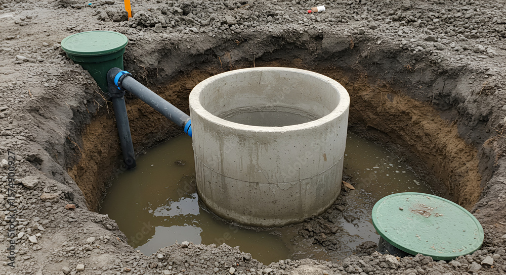 Septic Tank Installation in Construction Site